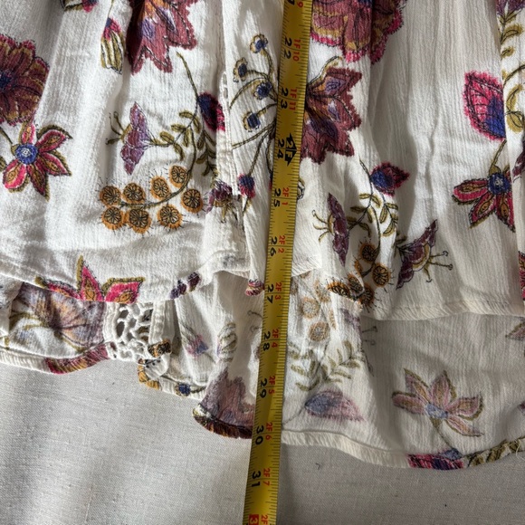 Free People Just The Two Of Us Floral Tunic Top XS | Boho Peasant - Picture 7 of 8